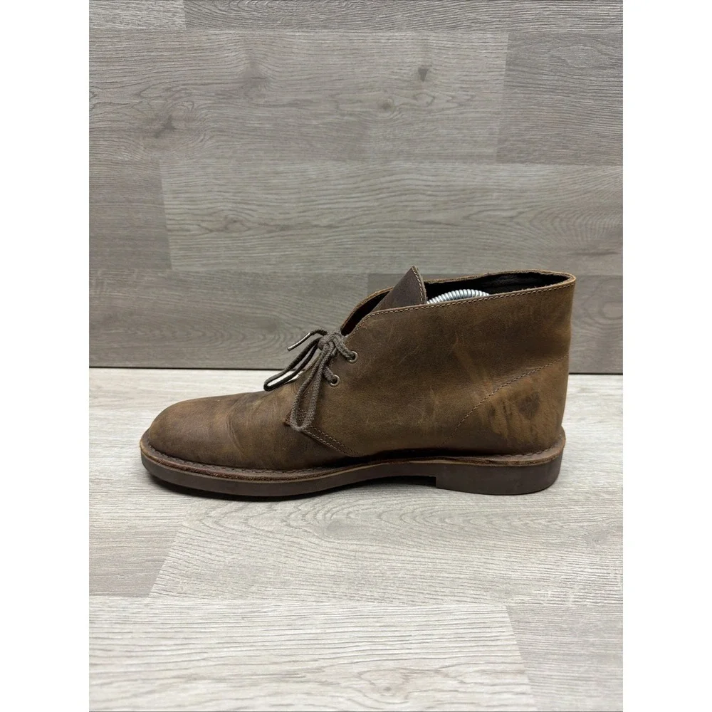 Clark's Men's Bushacre 2 Chukka Boots Size 10.5M Brown Leather Lace Up VERY NICE
